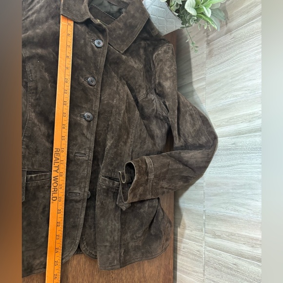 I. E. Relaxed Classic Brown Leather Suede Jacket - Picture 14 of 14